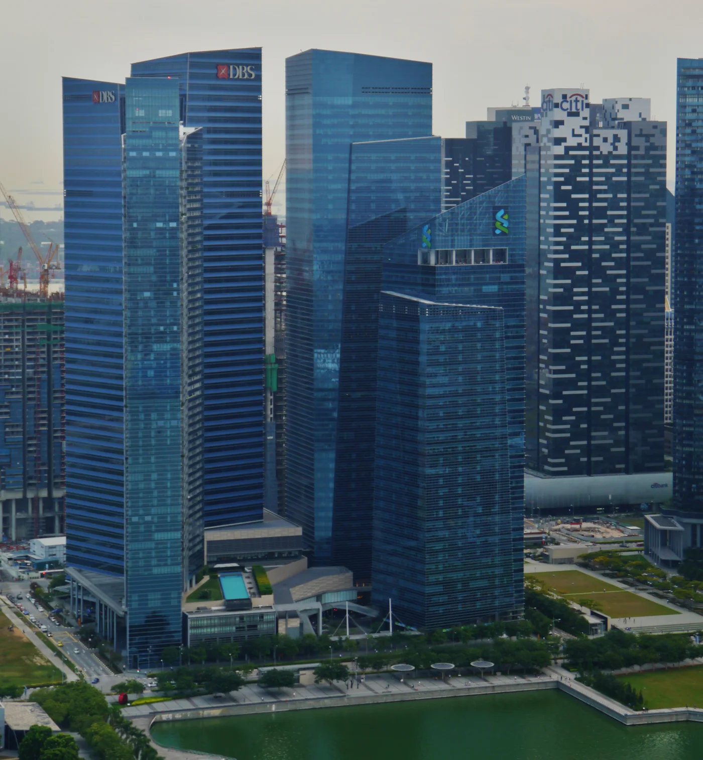 The Marina Bay Financial Centre buildings in Singapore